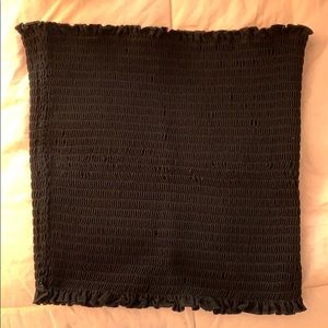 textured black tube top